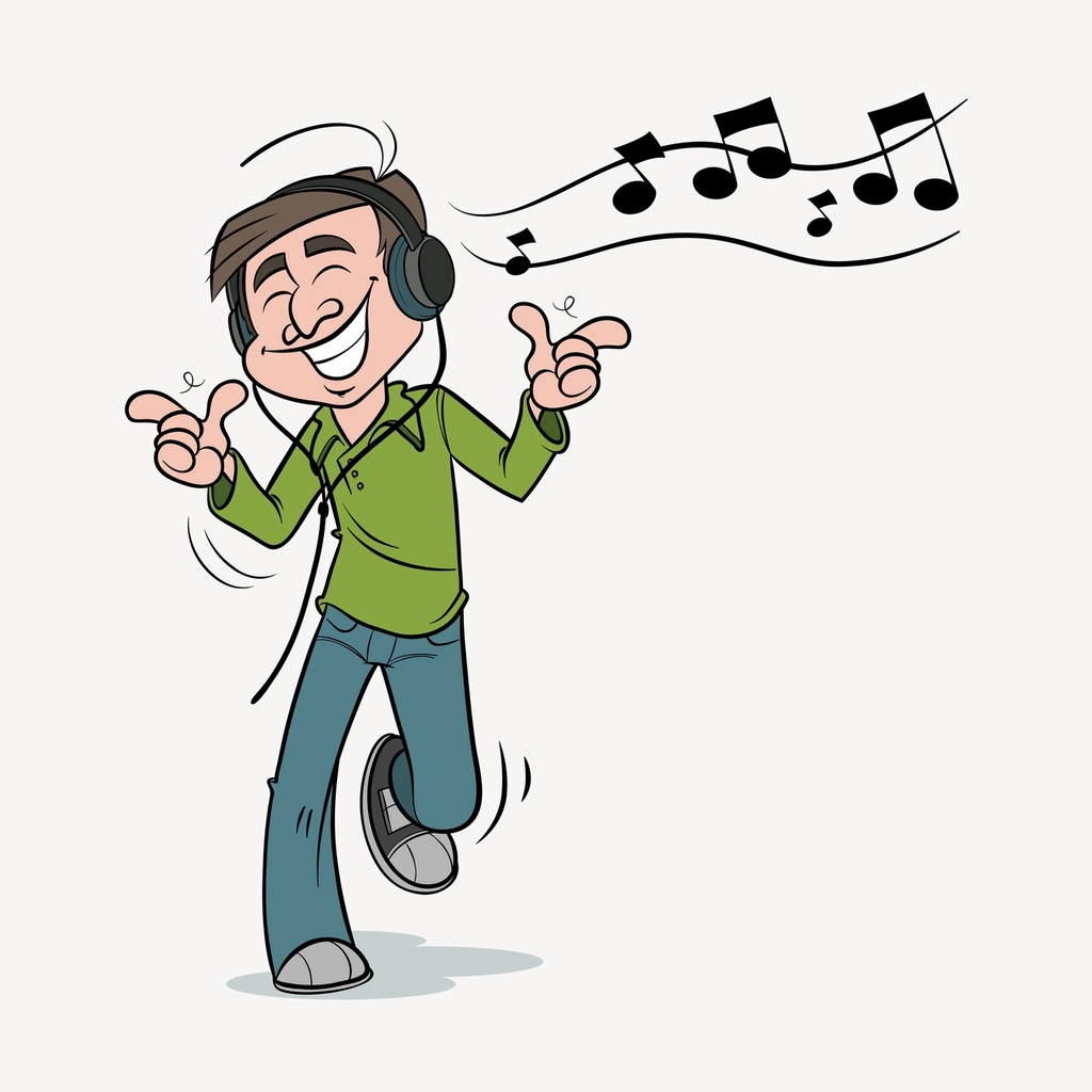 person wearing headphones listening to music